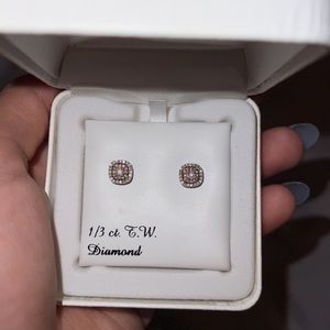 1/3 carrot diamond earrings